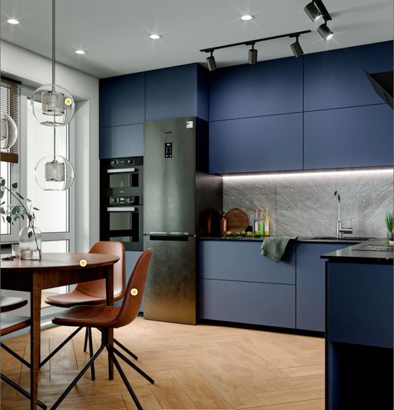 Gray and Navy Duo kitchen