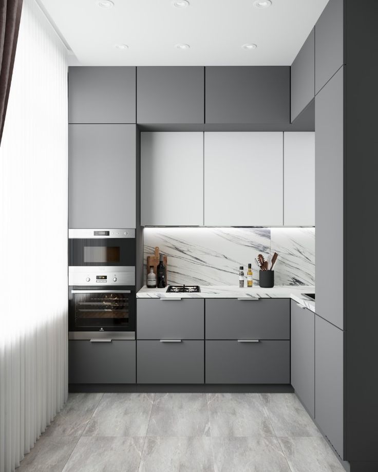 gray and concrete kitchen design